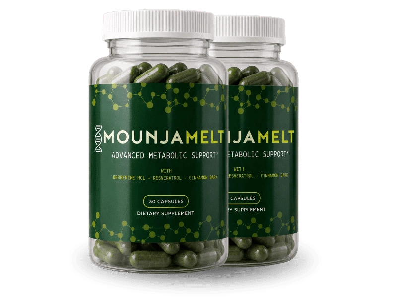 Two bottles of MounjaMelt berberine supplement for 60 day metabolic support supply